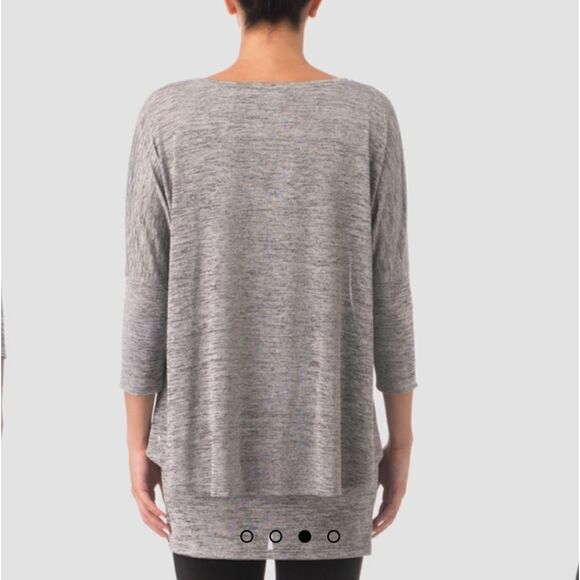 Joseph Ribkoff Layered V-Neck Tunic Top Sz 8 Silver Gray 3/4 Sleeve - Picture 10 of 10